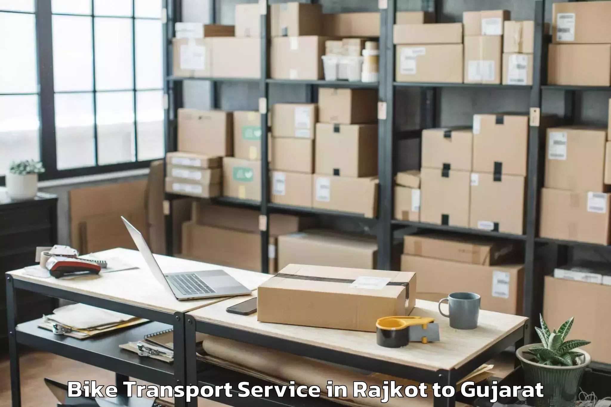 Top Rajkot to Mendarda Bike Transport Available